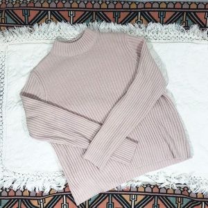 H&M mockneck light pink sweater